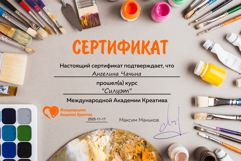 Сертификат курса «Силуэт»